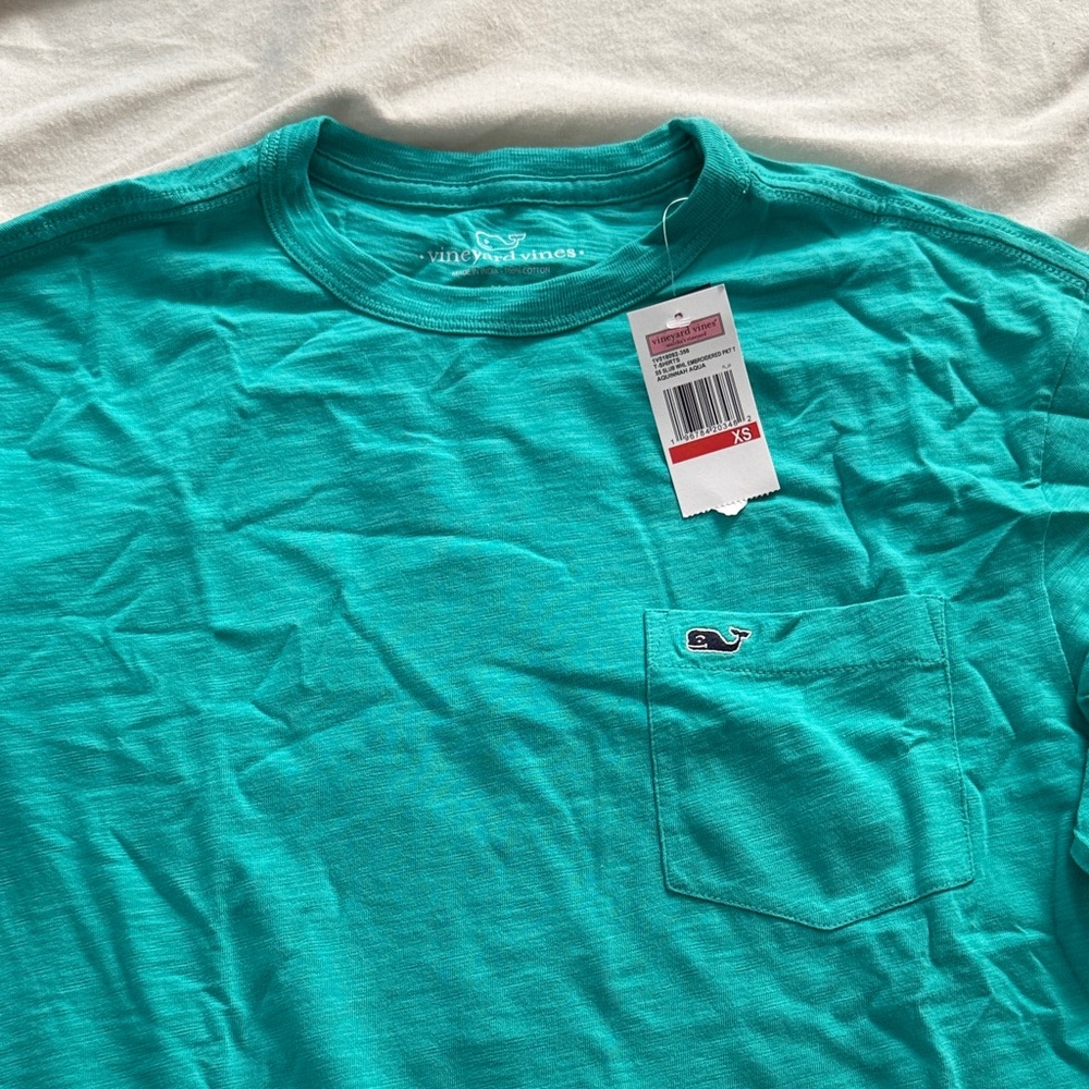 Vineyard Vines Men's Aqua Short Sleeve Tee